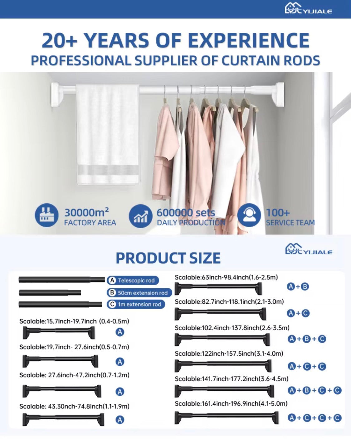 Support rideau et autres extensibles